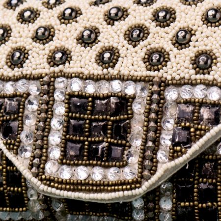 Gilded Mosaic Beaded Clutch with Luxe Chain Strap