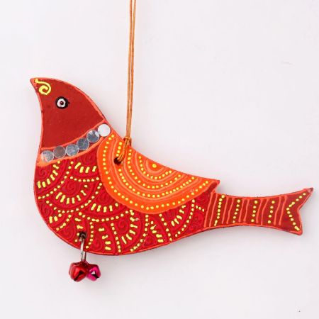 Handmade Wooden Bird Wall Hanging for Home Decor - Red, Purple, Green, Blue