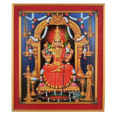 Paper Painting of Goddess Meenakshi in Traditional Temple Style