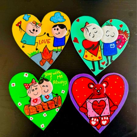Handmade Heart Shape Coaster Set of 4