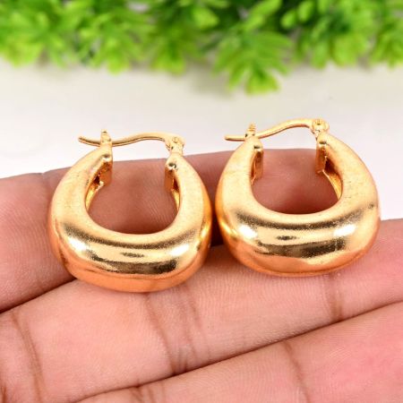Handmade Brass Statement Hoop Earrings with 22k Gold Plating