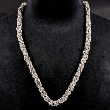 Silver Plated Brass Designer Chain Necklace for Men Gift for Him