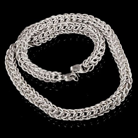 Handcrafted Silver Plated Brass Designer Chain Necklace for Men