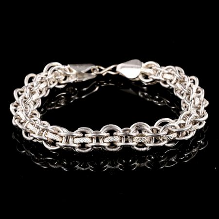 Handcrafted Silver Plated Brass Designer Bracelet for Boys