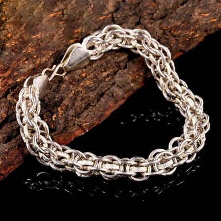 Handcrafted Silver Plated Brass Designer Bracelet for Boys