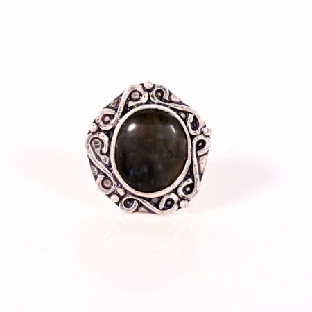 Handmade Statement Ring with Labradorite Gemstone for Women