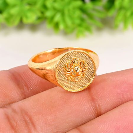 Brass Lion Designer Ring for Men with 22k Gold Plating Gift for Him