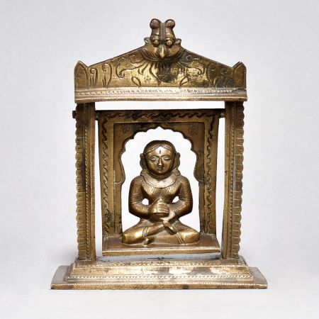 Brass Temple with Godess on Swing Figurine with Yali Design