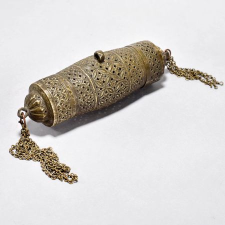 Vintage Brass 2-Lid Spice Box