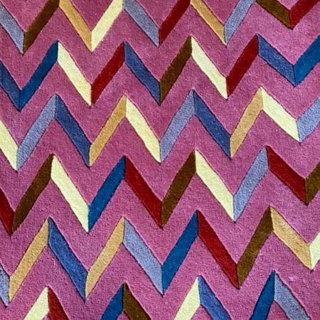 Pink Multicolor Chevron Carpet
