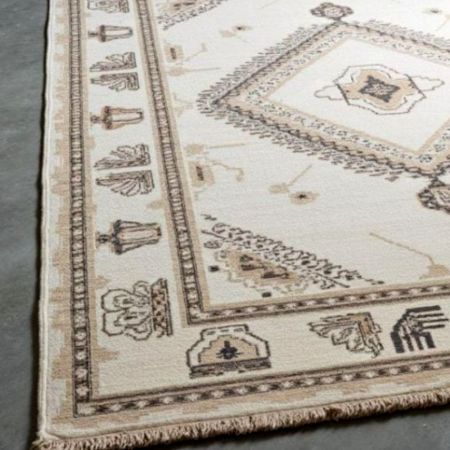 Modern Geometric Beige Carpet