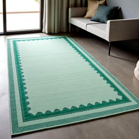 Ivory Geometric Living Room Rug