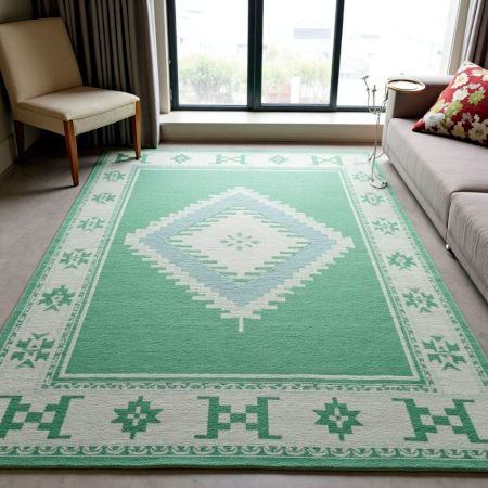 Western Rodeo Boot Rug Handknotted
