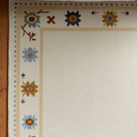 Hand Knotted Geometric Orange Rug