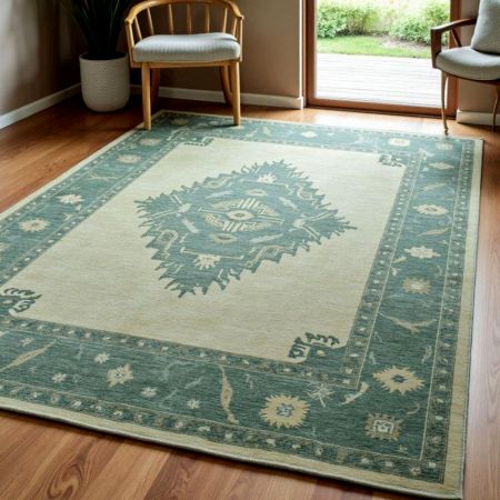 Handknotted Oushak Rug A Cream