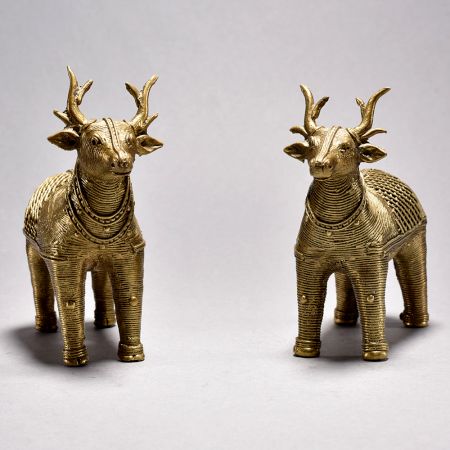 Standing Nandi Bull Pair with Jali Work
