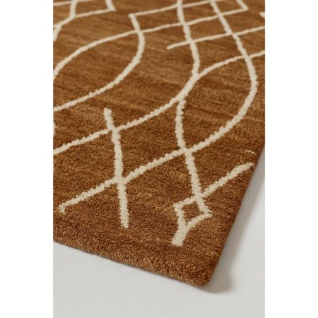Moroccon Design Dark Goldwhite Rug