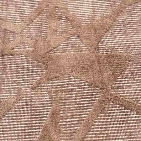 Sepia Wool Silk Handmade Rug