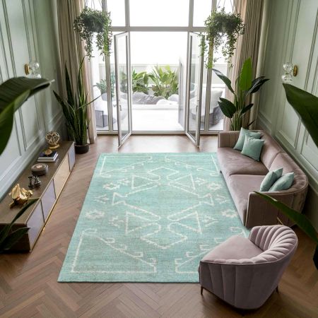 Handmade Knotted Hand Woven Bamboo Rug