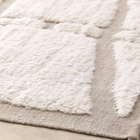 Plane Ivory Colour Hand Made Rug