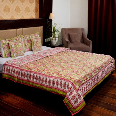 Floral Harmony Jaipuri Quilt