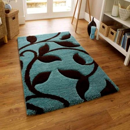 Luxury Blue Shaggy Hall Carpet