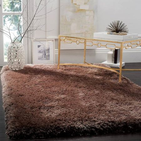 Modern Brown Shaggy Living Mat