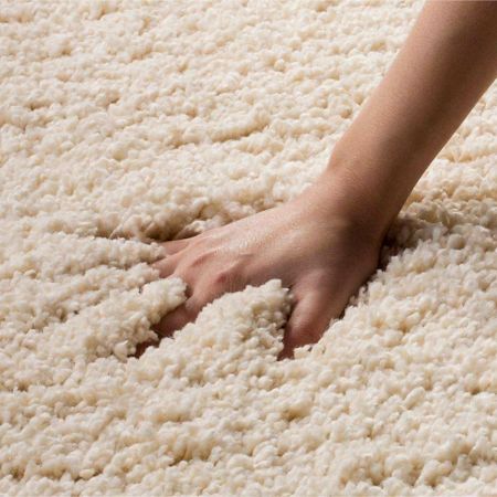 Modern Ivory Geometric Dining Carpet