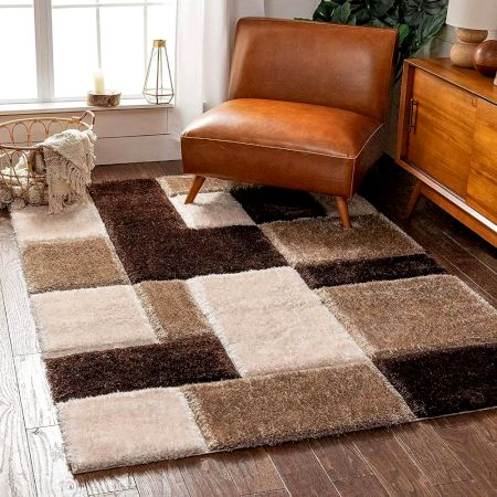Soft Brown Shaggy Home Carpet