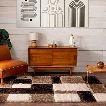 Soft Brown Shaggy Home Carpet