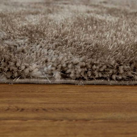 Modern Brown Geometric Dining Rug