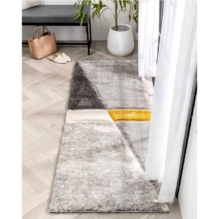 Modern Handcrafted Geometric Dining Rug