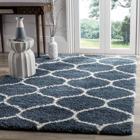 Soft Blue Shaggy Hall Carpet