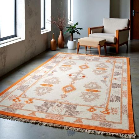Handknotted Wool Area Rug Bold