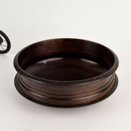 Deep Floral Brass Urli for Office Decoration