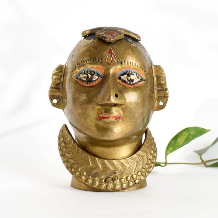 Traditional Brass Face Sculpture for Collection