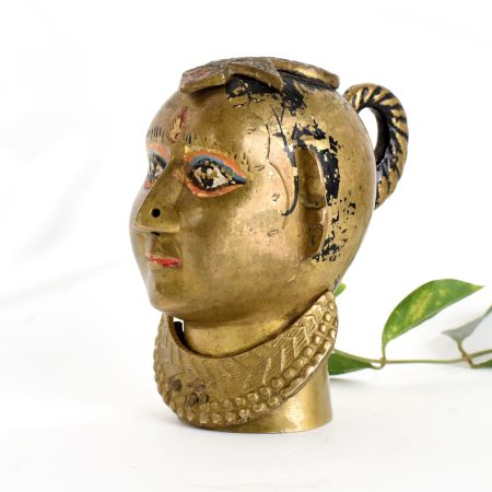 Traditional Brass Face Sculpture for Collection