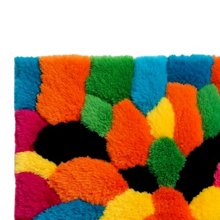 Handtufted Vibrant Petal Patch Rug
