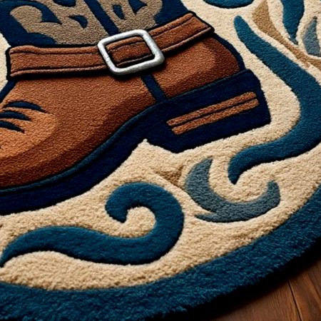 Handtufted Western Boot Emblem Rug