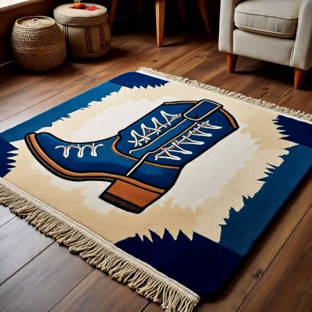 Handtufted Sneaker Motif Accent Rug