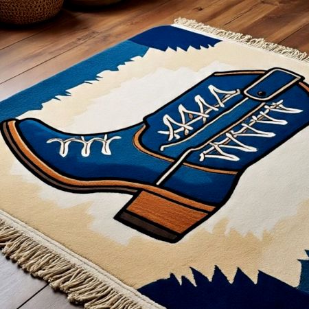 Handtufted Sneaker Motif Accent Rug