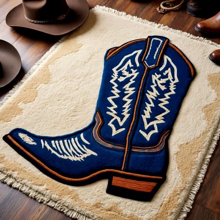 Handtufted Blue Boot Design Rug