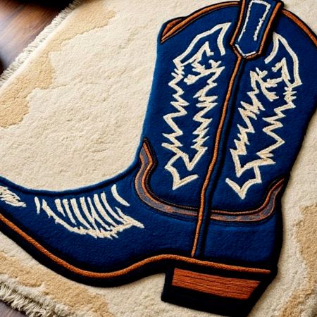 Handtufted Blue Boot Design Rug