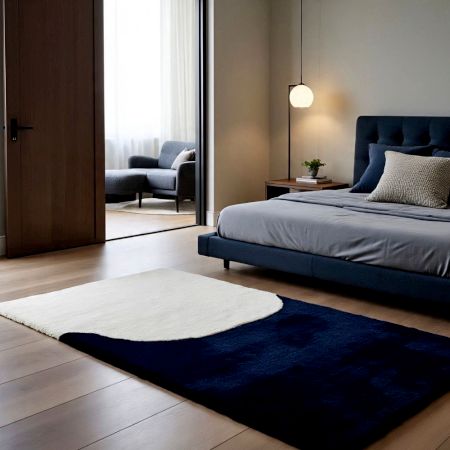 Handtufted Navy Minimalist Rug
