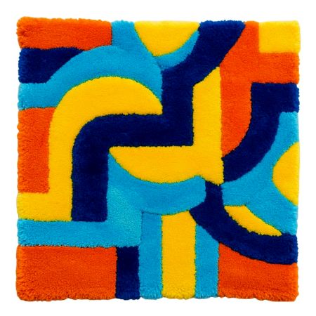 Handtufted Retro Arc Puzzle Rug