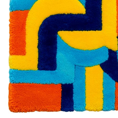 Handtufted Retro Arc Puzzle Rug