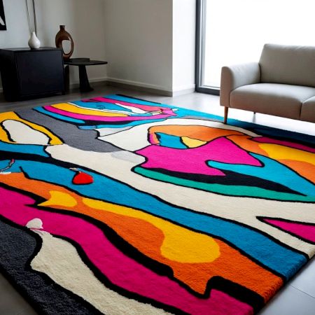 Handtufted Vivid Wave Abstract Rug