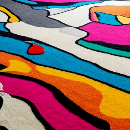 Handtufted Vivid Wave Abstract Rug