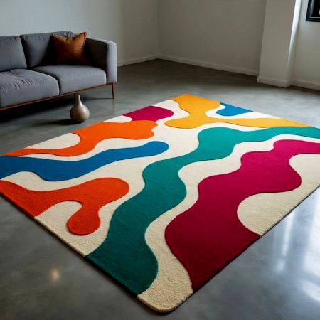 Handtufted Playful Waves Color Rug