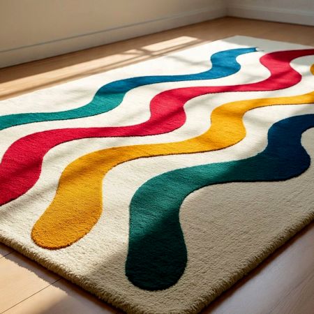 Handtufted Retro Wave Pastel Rug